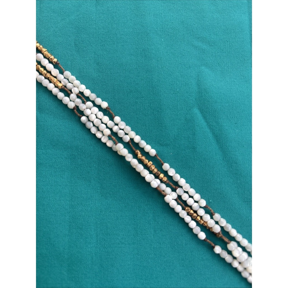 Chan Luu Sterling Beaded Necklace Gold Toned 16 1/2" 4 Strands - Picture 9 of 9